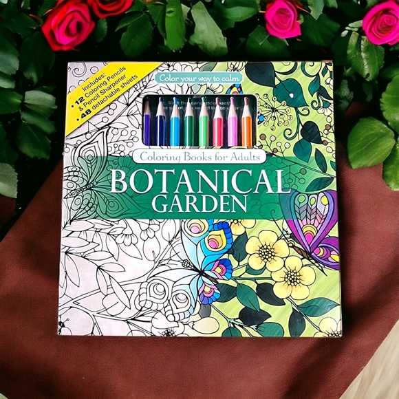 Botanical Garden Coloring Book for Adults Color your way to calm - Picture 1 of 7